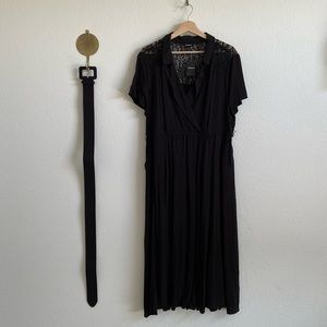 Torrid Challis Belted Shirtdress with Lace Shoulders - Size 1X - New with Tags